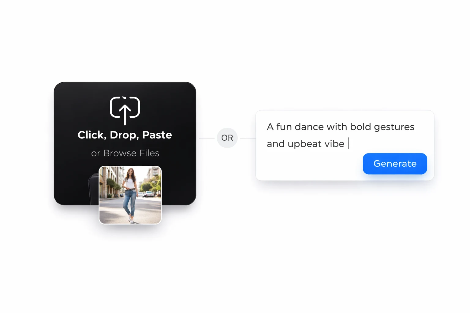 Upload a Photo or Start with Text