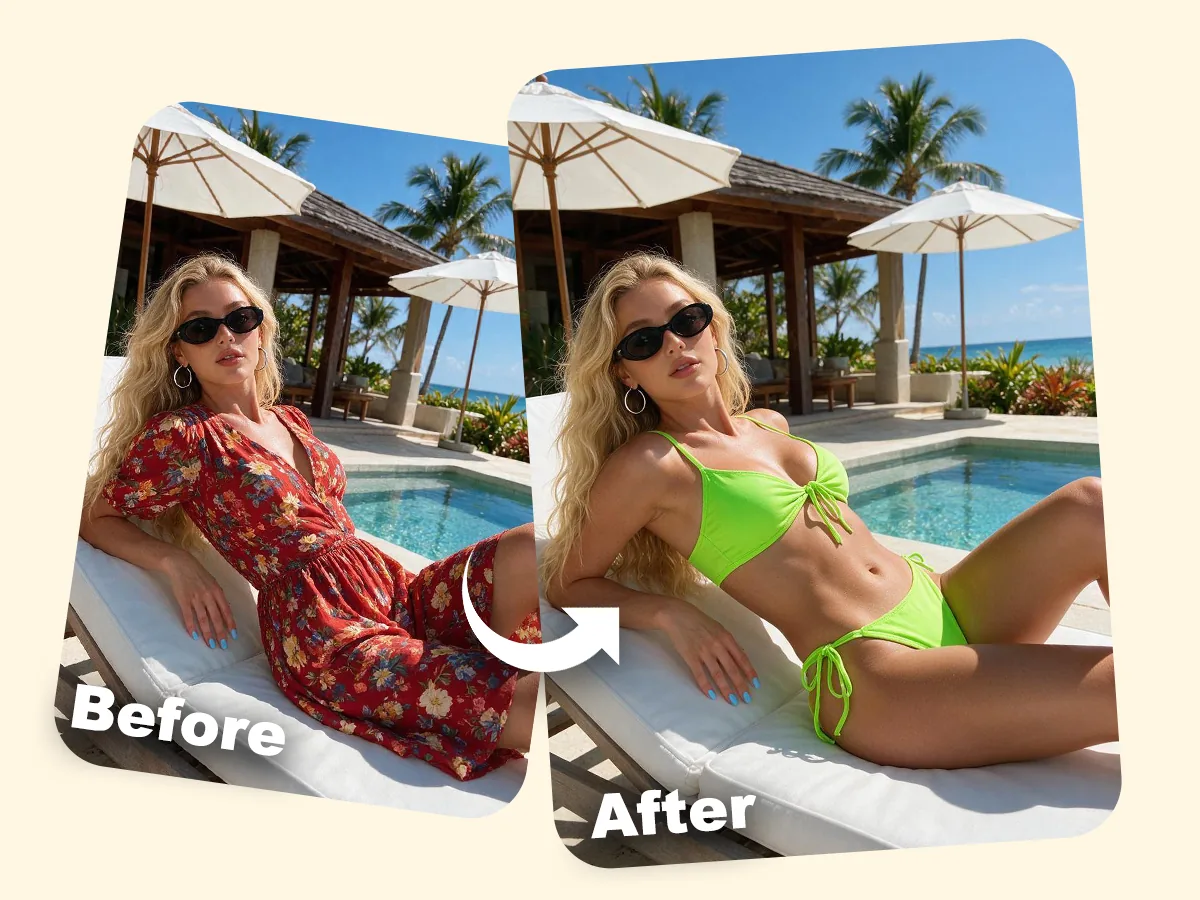 AI generated lingerie try-on visual