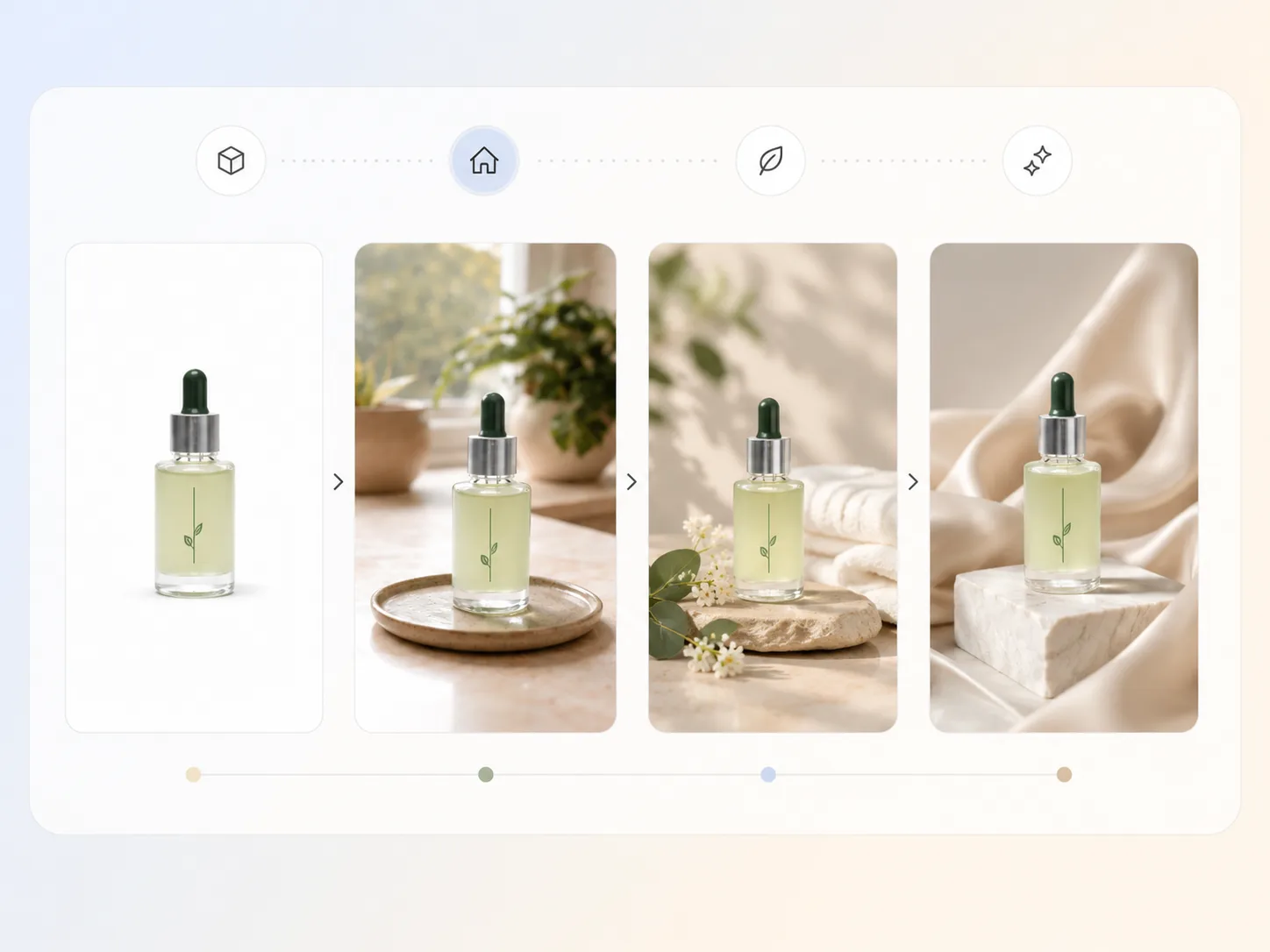 Place products in realistic selling contexts