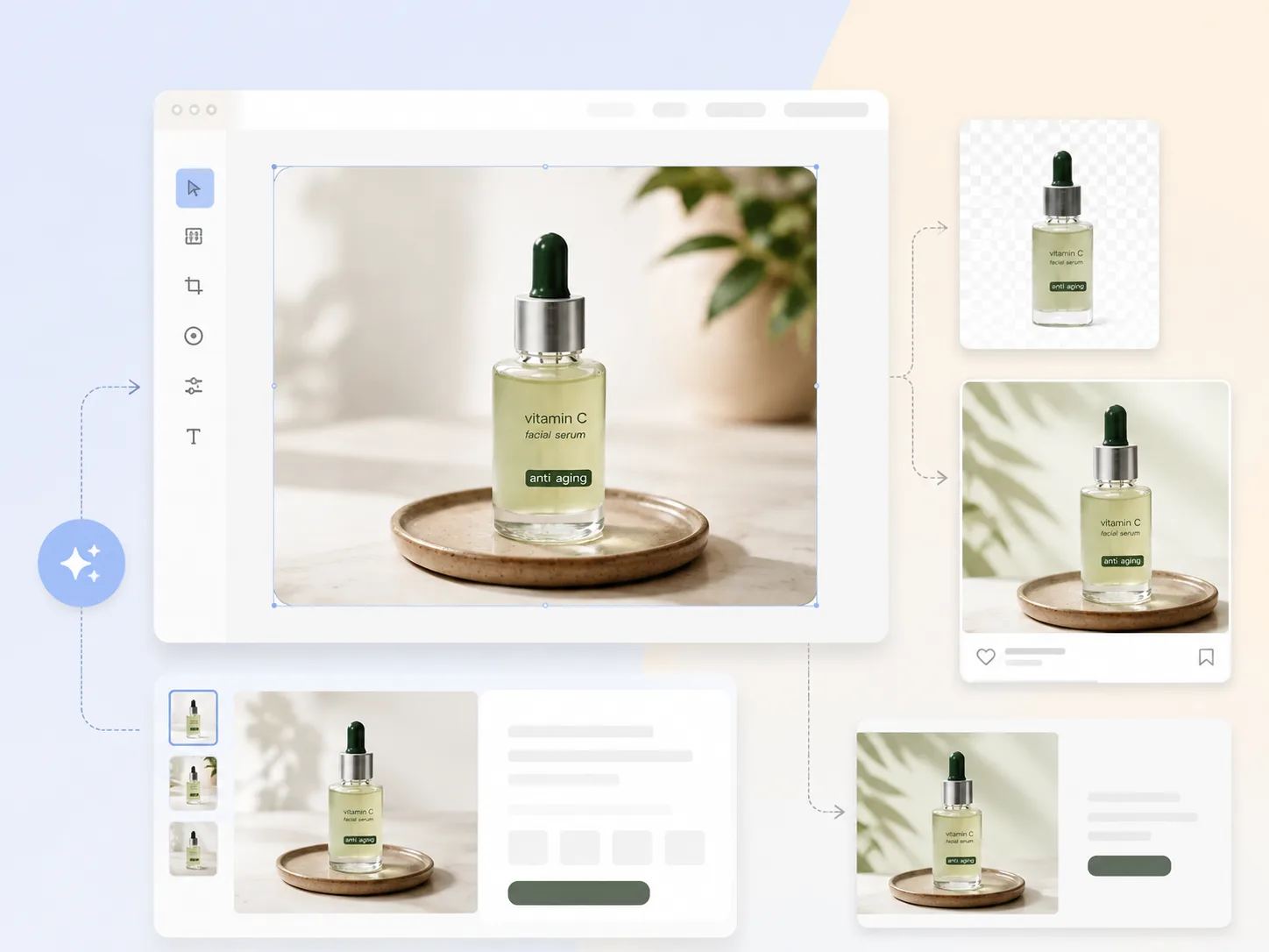 Generate AI backgrounds and sales layouts without design experience